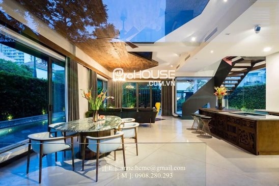 5 bedroom villa for rent in phu my hung with swimming pool large garden beautiful furniture
