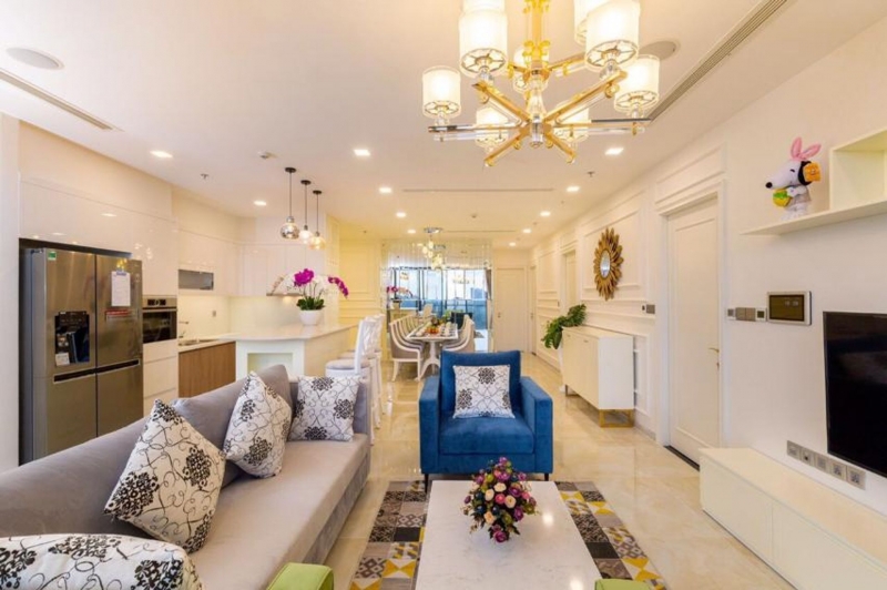 a luxurious 3 bedroom apartment in vinhomes golden river for rent with river view