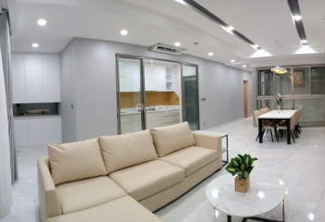 apartment for rent with large yard in midtown phu my hung with luxurious furniture