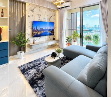 beautifully furnished midtown 2 bedroom apartment for rent with modern interiors and green villa views