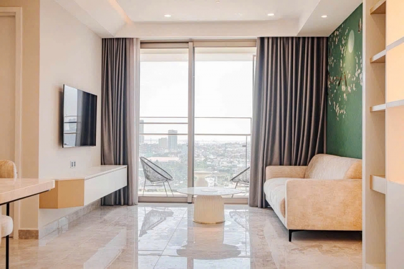 cho thue can ho cao cap 2 phong ngu tai midtown voi noi that sang trong tam nhin ra biet thu va cho dau xe rieng