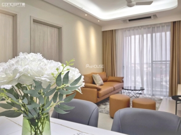 corner apartment for rent with pool view at hung phuc premier with beautiful furniture