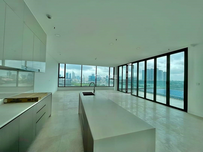 penthouse for rent with private elevator and pool in the river thu thiem with 6 bedrooms