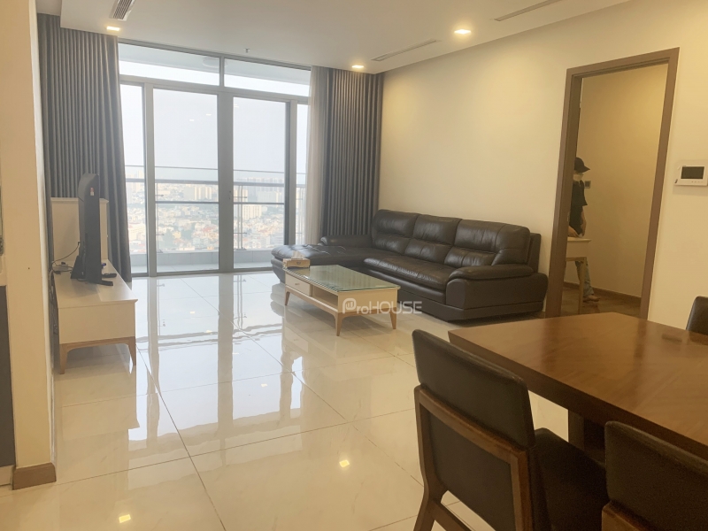 river view 3 bedroom apartment for rent in vinhomes central park with modern furniture