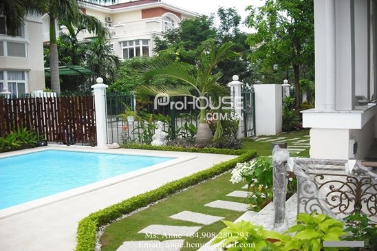 villa for rent in phu my hung with private swimming pool modern design large garden